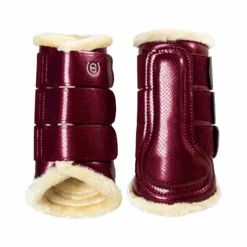 Best - Guêtres de dressage Bordeaux x2 Guêtres Fermées
