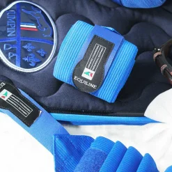 Bandes De Travail*Equiline - Bandes de travail élastiques avec polaire Royal (x2) Bleu