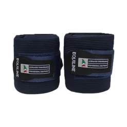 Bandes De Travail*Equiline - Bandes de travail élastiques avec polaire (x2) Marine