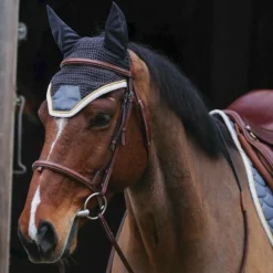 Bonnets Pour Chevaux*Equithème - Bonnet chasse-mouches Denim Gris