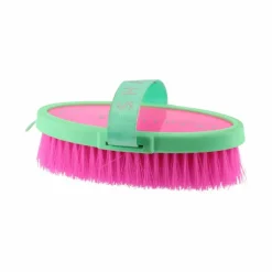 Brosses Douces*Equithème - Brosse douce Je t'aime fluo Rose
