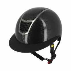 Casques D'Équitation|Cso*Equithème - Casque Airy LM carbone brillant Noir