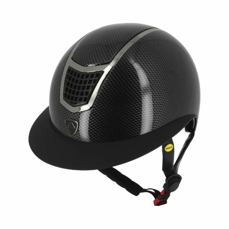 Casques D'Équitation|Cso*Equithème - Casque Airy LM carbone brillant Noir