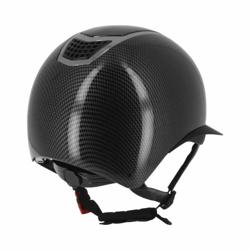 Casques D'Équitation|Cso*Equithème - Casque Airy LM carbone brillant Noir