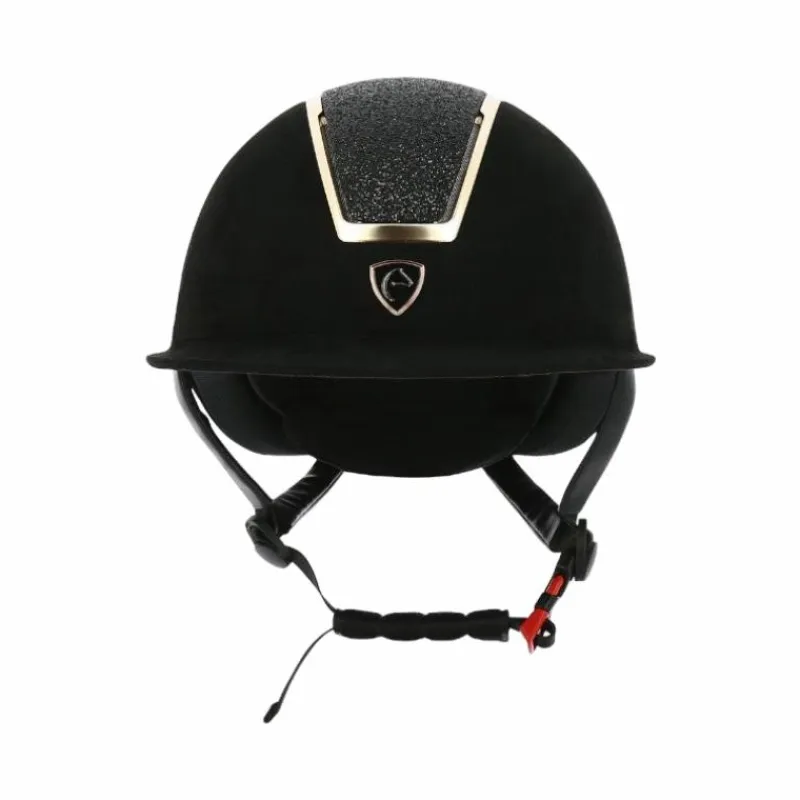 Casques D'Équitation À Visière Polo|Casques D'Équitation*Equithème - Casque d'équitation visière large Glint Lamé / rose gold Noir