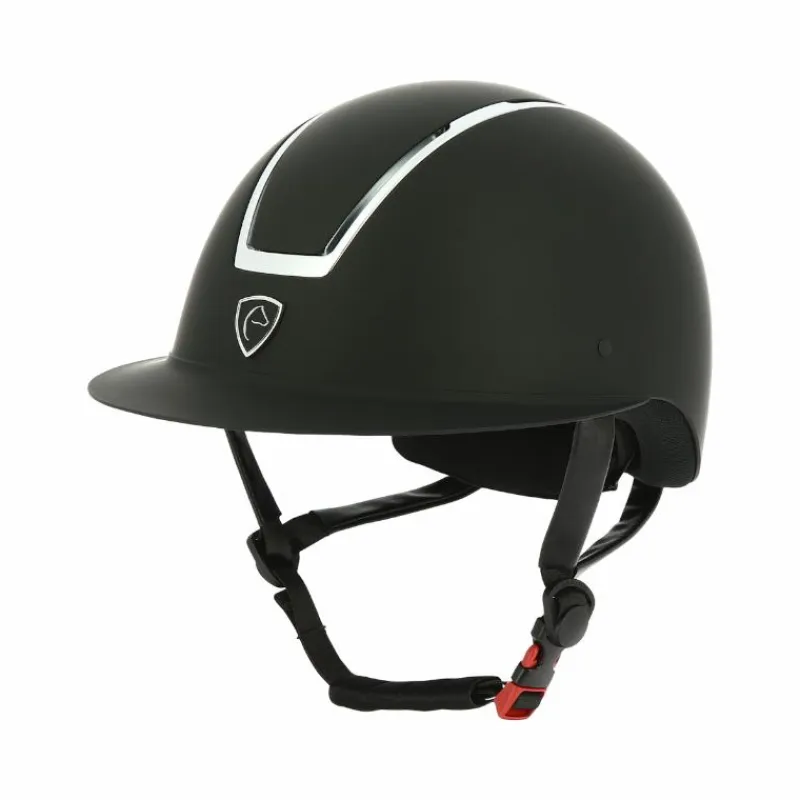 Casques D'Équitation À Visière Polo|Casques D'Équitation*Equithème - Casque d'équitation visière large Glint mat / argenté Noir