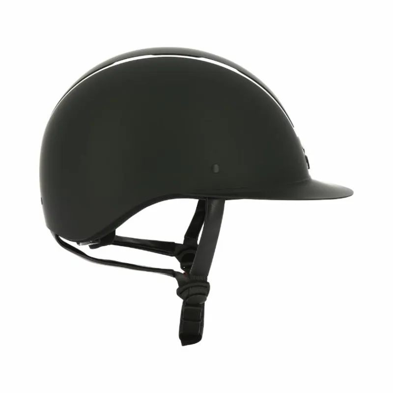 Casques D'Équitation À Visière Polo|Casques D'Équitation*Equithème - Casque d'équitation visière large Glint mat / argenté Noir