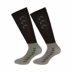 Chaussettes D'Équitation*Equithème - Chaussettes d'équitation Compet /gris (x2) Noir