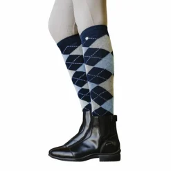 Chaussettes D'Équitation*Equithème - Chaussettes d'équitation Argyle / bleu ciel Marine