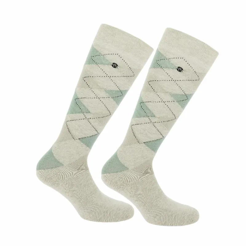 Hot - Chaussettes Girly beige/ celadon (x1) Chaussettes D'Équitation