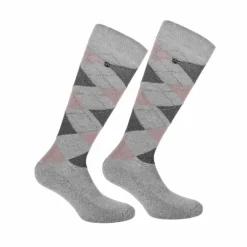 Chaussettes D'Équitation*Equithème - Chaussettes Girly gris clair/ vieux (x1) Rose