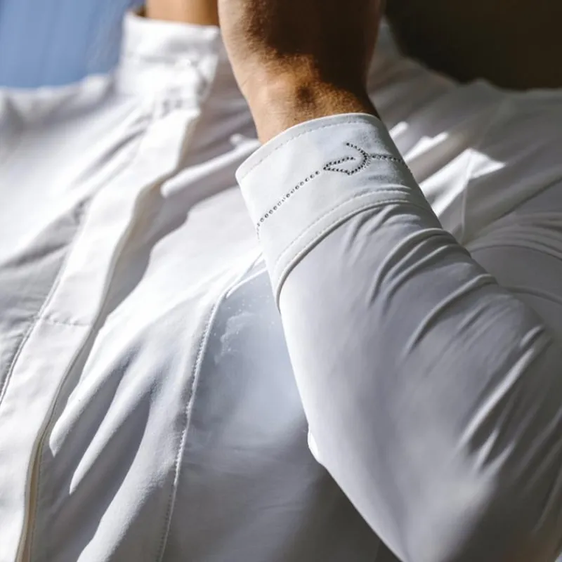 Polos Et Chemises*Equithème - Chemise à manches longues de concours femme Julia he Blanc