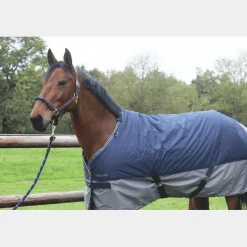Couvertures Poneys*Equithème - Couverture d'extérieur Tyrex 600D /gris 0g Marine