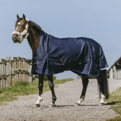 Couvertures Poneys|Couvertures Et Chemises*Equithème - Couverture d'extérieur Classic 1200D High Neck 200g Marine