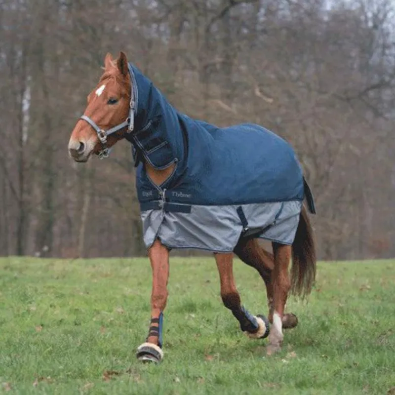 Couvertures Et Chemises*Equithème - Couverture d'extérieur Tyrex "Combo" 600D /gris 200g Marine