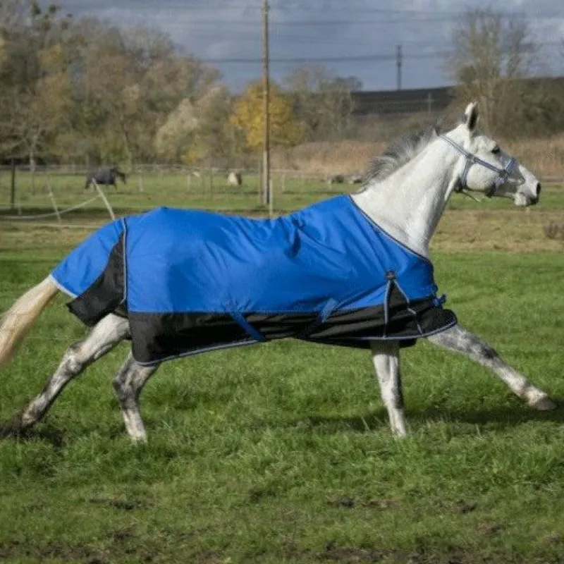 Couvertures Et Chemises*Equithème - Couverture d'extérieur Tyrex 1200D "Aisance" /noir 150g Bleu
