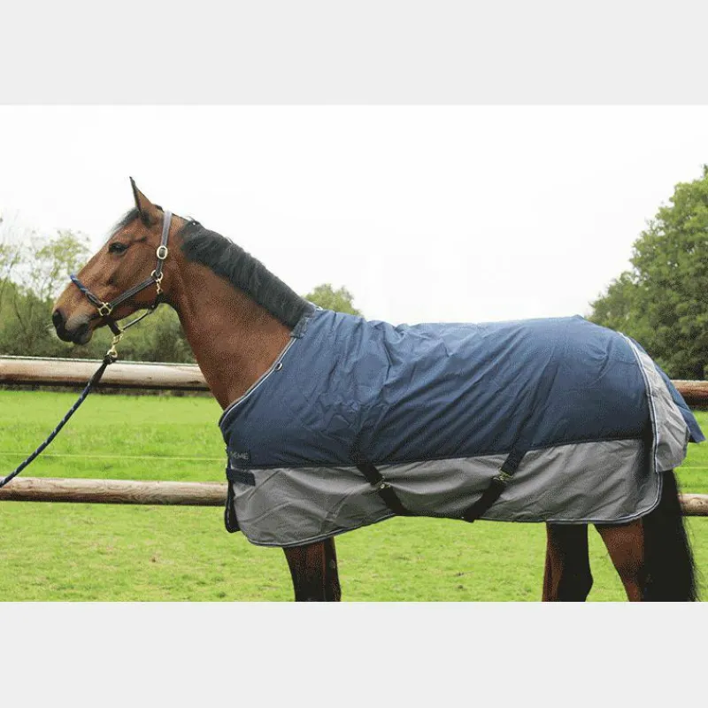 Couvertures Et Chemises*Equithème - Couverture d'extérieur Tyrex 600D /gris 450g Marine