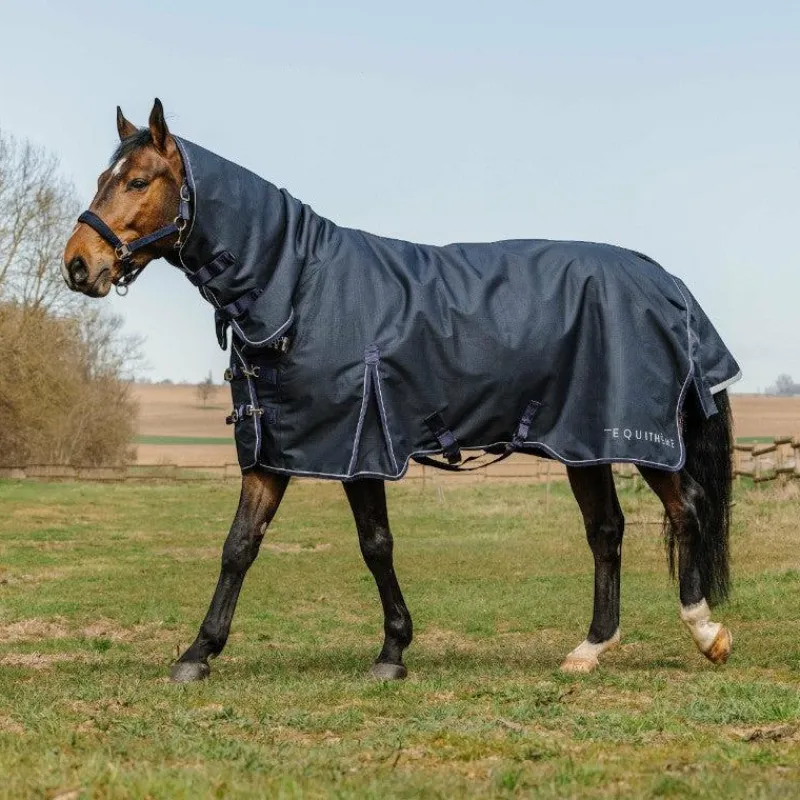 Couvertures Et Chemises*Equithème - Couverture d'extérieur Anatomic Combo 1200D 0g Marine