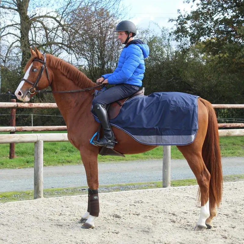 Couvre-Reins*Equithème - Couvre-reins Tyrex doublé micro-polaire /gris 600D 0g Marine