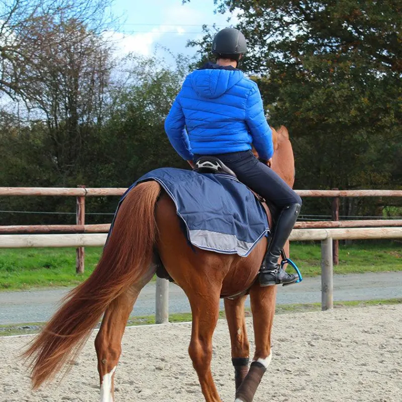 Couvre-Reins*Equithème - Couvre-reins Tyrex doublé micro-polaire /gris 600D 0g Marine