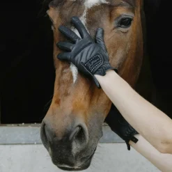 Gants D'Équitation*Equithème - Gants d'équitation Je t'aime Strass Noir