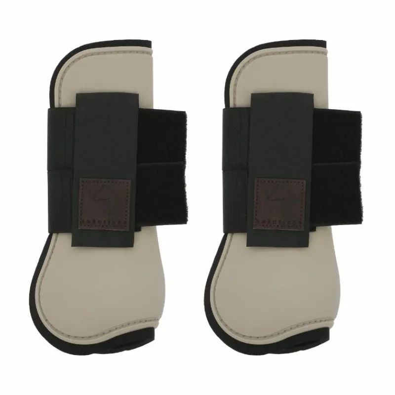 Guêtres Ouvertes Poneys|Guêtres Ouvertes*Equithème - Guêtres protège-tendons taupe x2 Marron