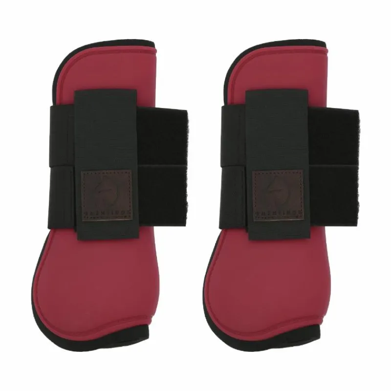 Guêtres Ouvertes Poneys|Guêtres Ouvertes*Equithème - Guêtres protège-tendons x2 Rouge