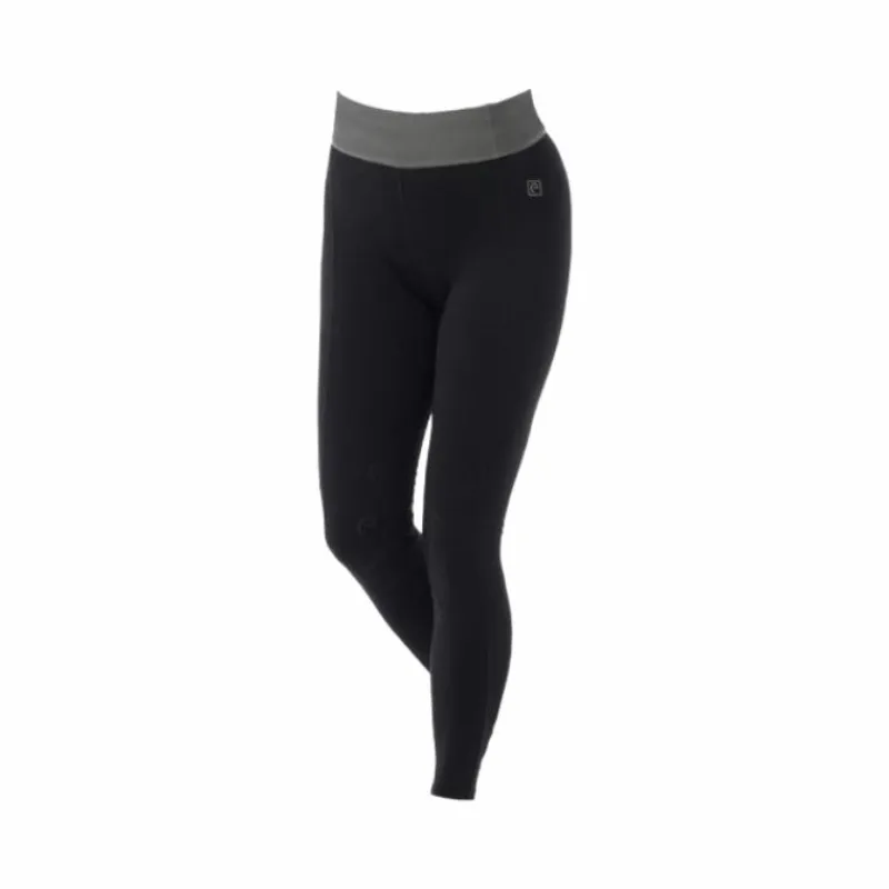 Leggings D'Équitation*Equithème - Legging d'équitation femme Tea / kaki Noir