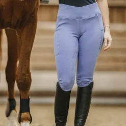 Leggings D'Équitation*Equithème - Legging d'équitation femme Flora Je t'aime Violet