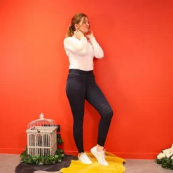 Pantalons D'Équitation*Equithème - Pantalon d'équitation femme Safir / noir Marine