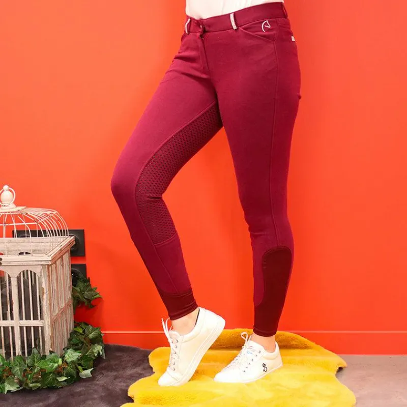 Pantalons D'Équitation|Dressage*Equithème - Pantalon d'équitation femme Glam Prune