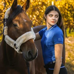 Polos Et Chemises*Equithème - Polo à manches courtes femme Elodie monaco Bleu