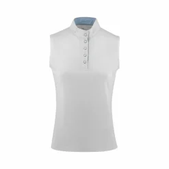 Polos Et Chemises*Equithème - Polo de concours sans manches mesh femme Molly Blanc