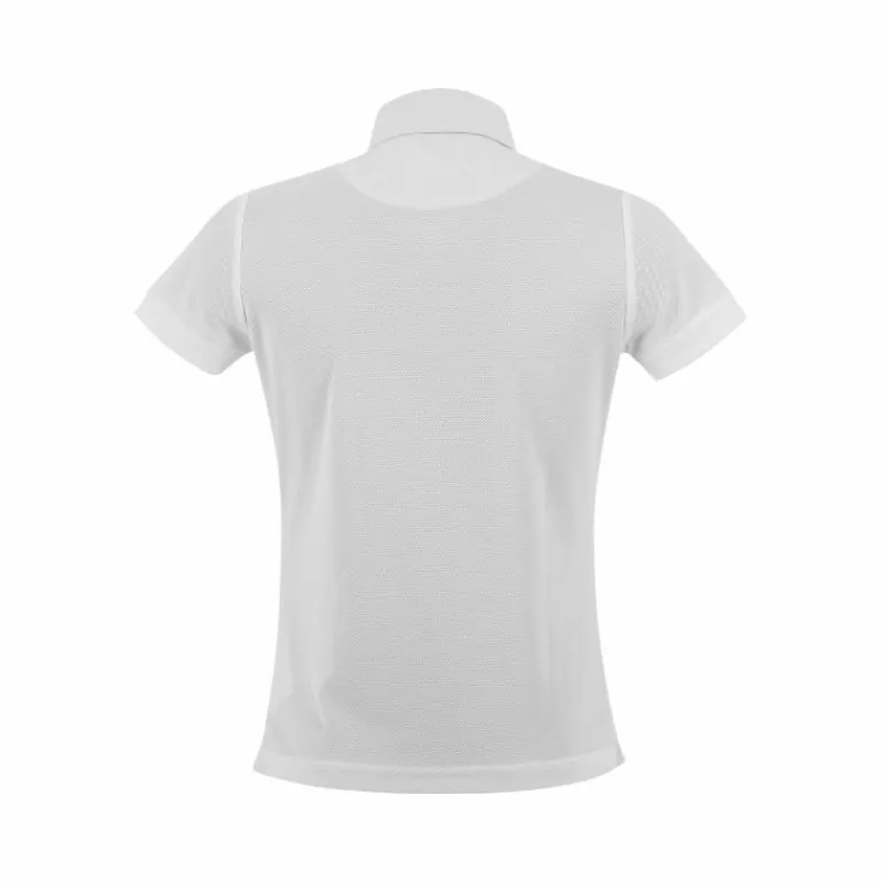 Polos Et Chemises*Equithème - Polo de concours manches courtes mesh enfant Edy Blanc