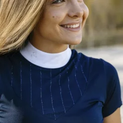 Polos Et Chemises*Equithème - Polo de concours manches courtes femme Funza Marine