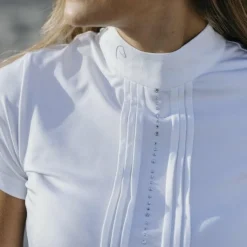 Polos Et Chemises*Equithème - Polo de concours manches courtes femme Dorla Blanc