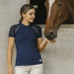 Polos Et Chemises*Equithème - Polo manches courtes femme Agathe Marine