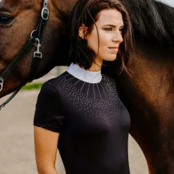 Polos Et Chemises*Equithème - Polo manches courtes femme London Noir