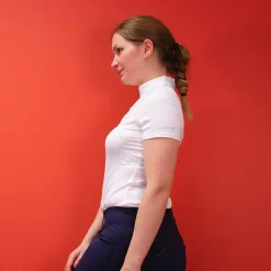 Polos Et Chemises*Equithème - Polo manches courtes concours Valence blanc