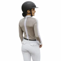 - Polo manches longues femme Estoril taupe Polos Et Chemises