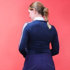 Polos Et Chemises*Equithème - Polo manches longues Pekin marine