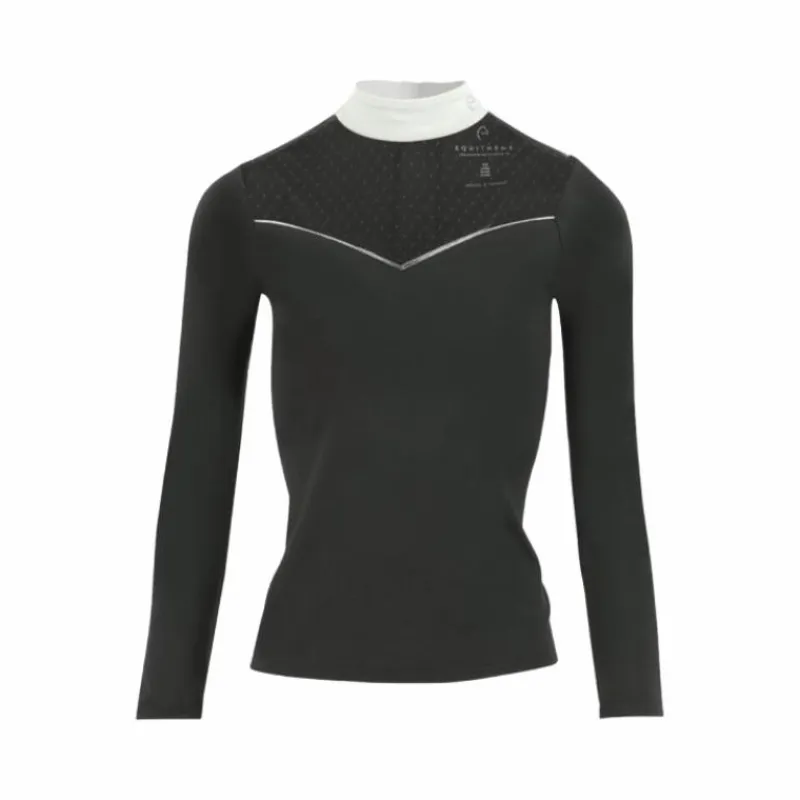 Polos Et Chemises*Equithème - Polo manches longues femme Valencia Noir