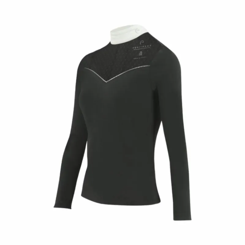 Polos Et Chemises*Equithème - Polo manches longues femme Valencia Noir