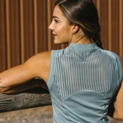 Polos Et Chemises*Equithème - Polo sans manches femme Margot édition Je t'aime sauge Vert