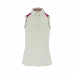 Polos Et Chemises*Equithème - Polo sans manches piqué Ecru Beige
