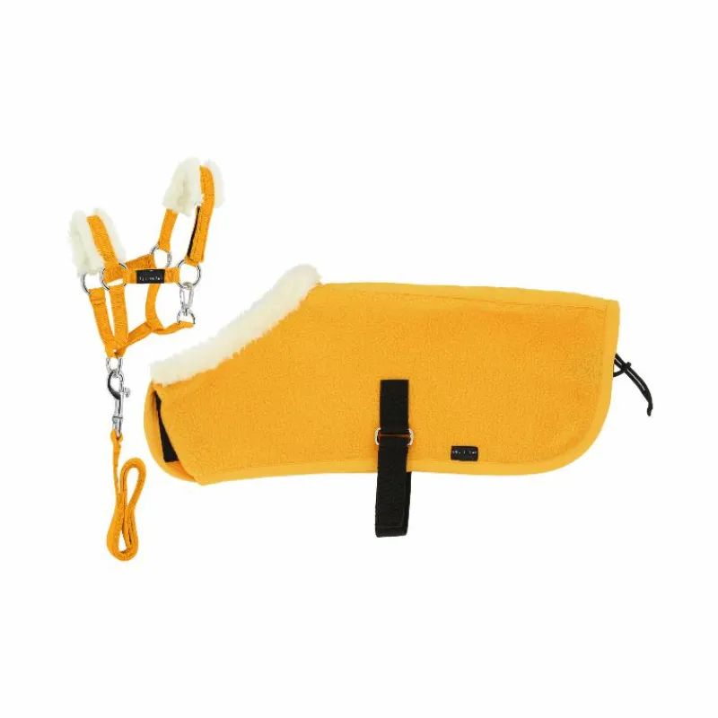Peluches*Equithème - Set licol + couverture pour mini poney Jaune