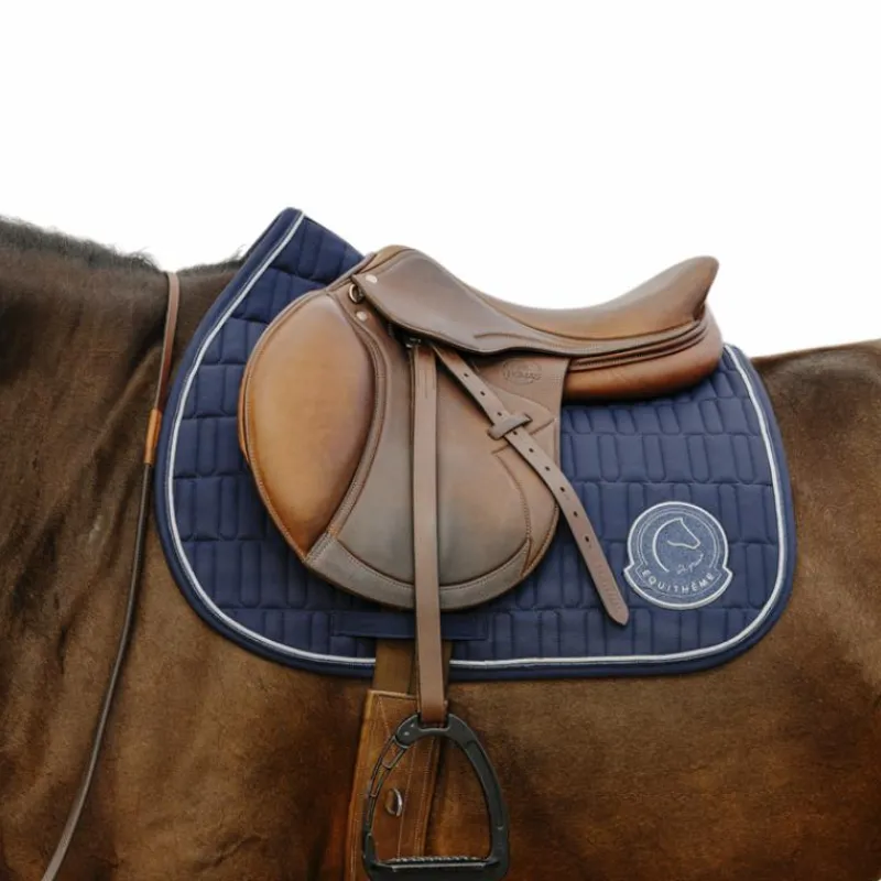 Tapis Cso/ Mixtes|Tapis De Selle*Equithème - Tapis de selle Compet Je t'aime marine Bleu