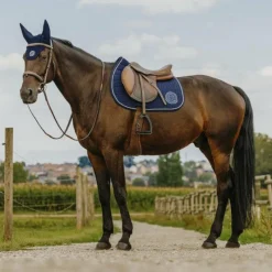 Tapis Cso/ Mixtes|Tapis De Selle*Equithème - Tapis de selle Compet Je t'aime marine Bleu