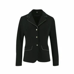 Vestes De Concours|Cso*Equithème - Veste de concours Soft Classic Homme noir/ passepoil gris