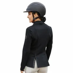 Vestes De Concours*Equithème - Veste de concours femme Stockholm Je t'aime Noir